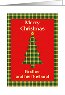Brother and his Husband Tartan Christmas Tree card