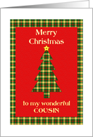 Cousin Tartan Christmas Tree card
