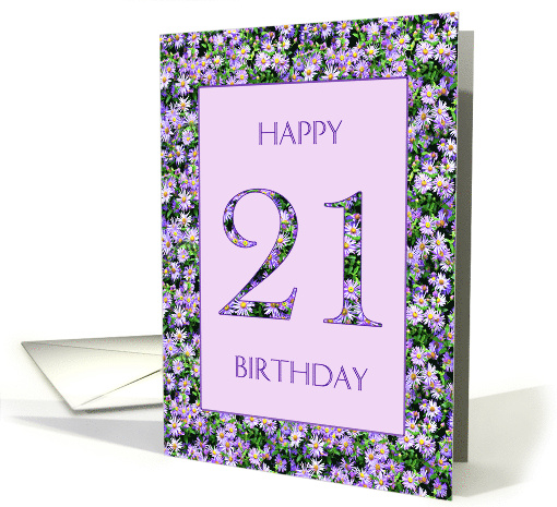 21st Birthday Purple Daisies card (1662004)