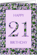 21st Birthday Purple Daisies card