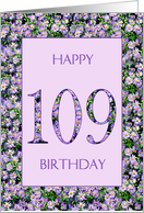 109th Birthday Purple Daisies card