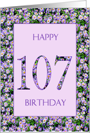 107th Birthday Purple Daisies card