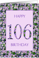 106th Birthday Purple Daisies card