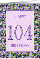 104th Birthday Purple Daisies card