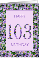 103rd Birthday Purple Daisies card