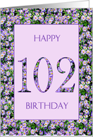 102nd Birthday Purple Daisies card