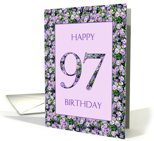97th Birthday Purple Daisies card (1662128)