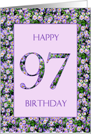 97th Birthday Purple Daisies card