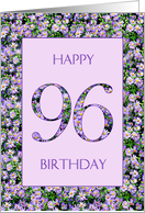 96th Birthday Purple Daisies card