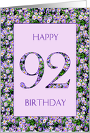 92nd Birthday Purple Daisies card