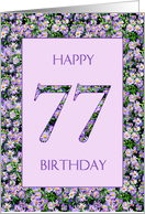 77th Birthday Purple Daisies card