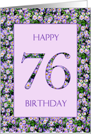 76th Birthday Purple Daisies card