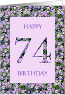 74th Birthday Purple Daisies card