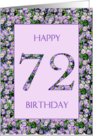 72nd Birthday Purple Daisies card