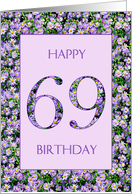 69th Birthday Purple Daisies card