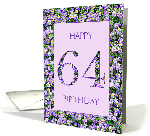 64th Birthday Purple Daisies card (1662446)