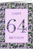 64th Birthday Purple Daisies card