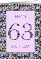 63rd Birthday Purple Daisies card