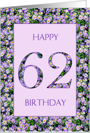 62nd Birthday Purple Daisies card