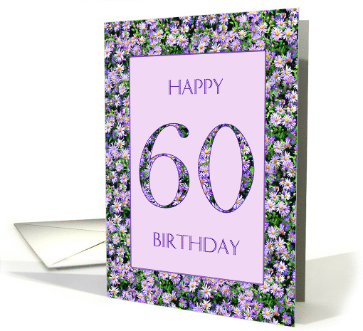 60th Birthday Purple Daisies card (1662454)