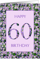 60th Birthday Purple Daisies card