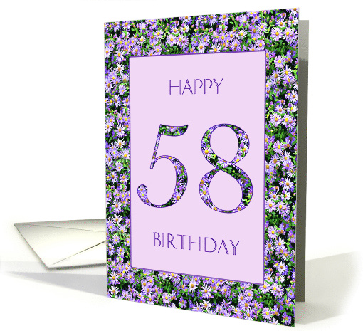 58th Birthday Purple Daisies card (1662458)