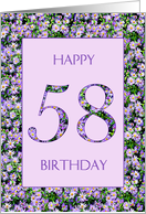58th Birthday Purple Daisies card