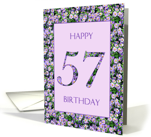 57th Birthday Purple Daisies card (1662460)