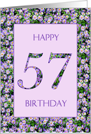57th Birthday Purple Daisies card