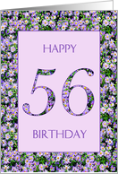 56th Birthday Purple Daisies card