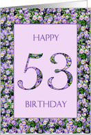 53rd Birthday Purple Daisies card