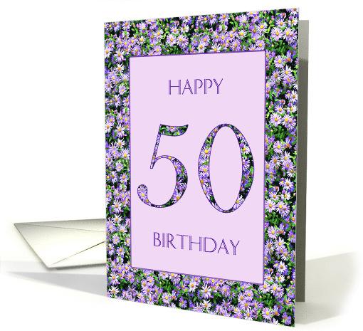 50th Birthday Purple Daisies card (1662476)