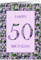 50th Birthday Purple Daisies card