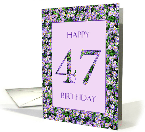 47th Birthday Purple Daisies card (1662540)