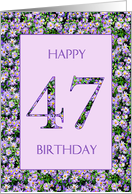47th Birthday Purple Daisies card