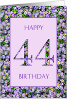 44th Birthday Purple Daisies card