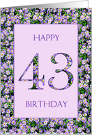 43rd Birthday Purple Daisies card
