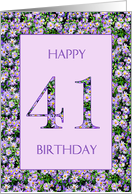 41st Birthday Purple Daisies card