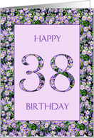 38th Birthday Purple Daisies card