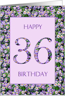 36th Birthday Purple Daisies card