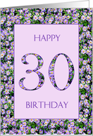 30th Birthday Purple Daisies card