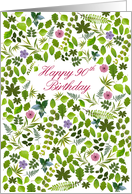 90th Birthday Scattered Leaves card