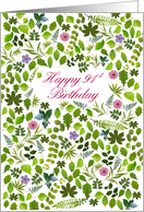 91st Birthday Scattered Leaves card