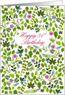 51st Birthday Scattered Leaves card