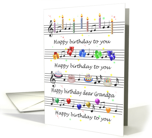 Grandpa Funny Happy Birthday Song Sheet Music card (1684956)