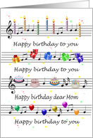 Mom Funny Happy Birthday Song Sheet Music card