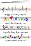 Grandma Funny Happy Birthday Song Sheet Music card