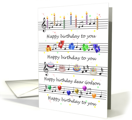 Godson Funny Happy Birthday Song Sheet Music card (1684964)