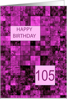 105th Birthday Pink Pattern card