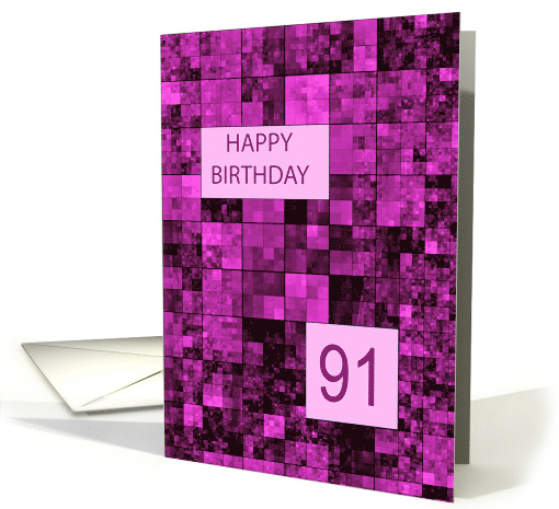 91st Birthday Pink Pattern card (1685170)